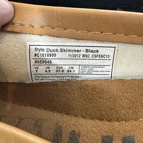 Chooka Duck Skimmer Black and Tan Flats and Loafers with Decorative Bow - Size 7 - Picture 8 of 10